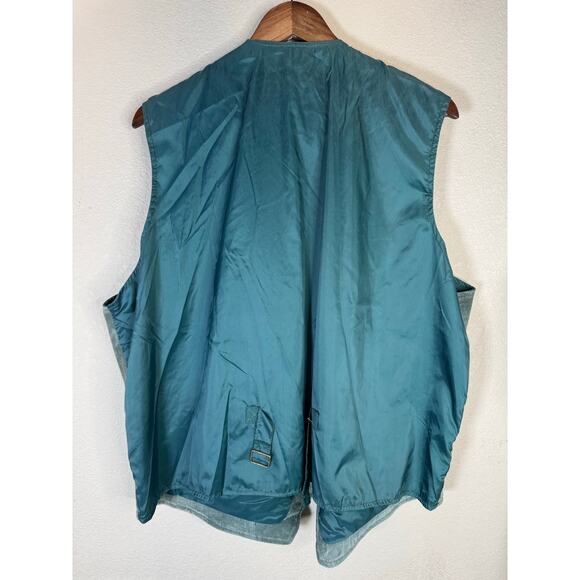 Vintage Forenza Leather Vest 1X Teal Green‎ Suede Lined Western Grunge 90s Style - Picture 1 of 8